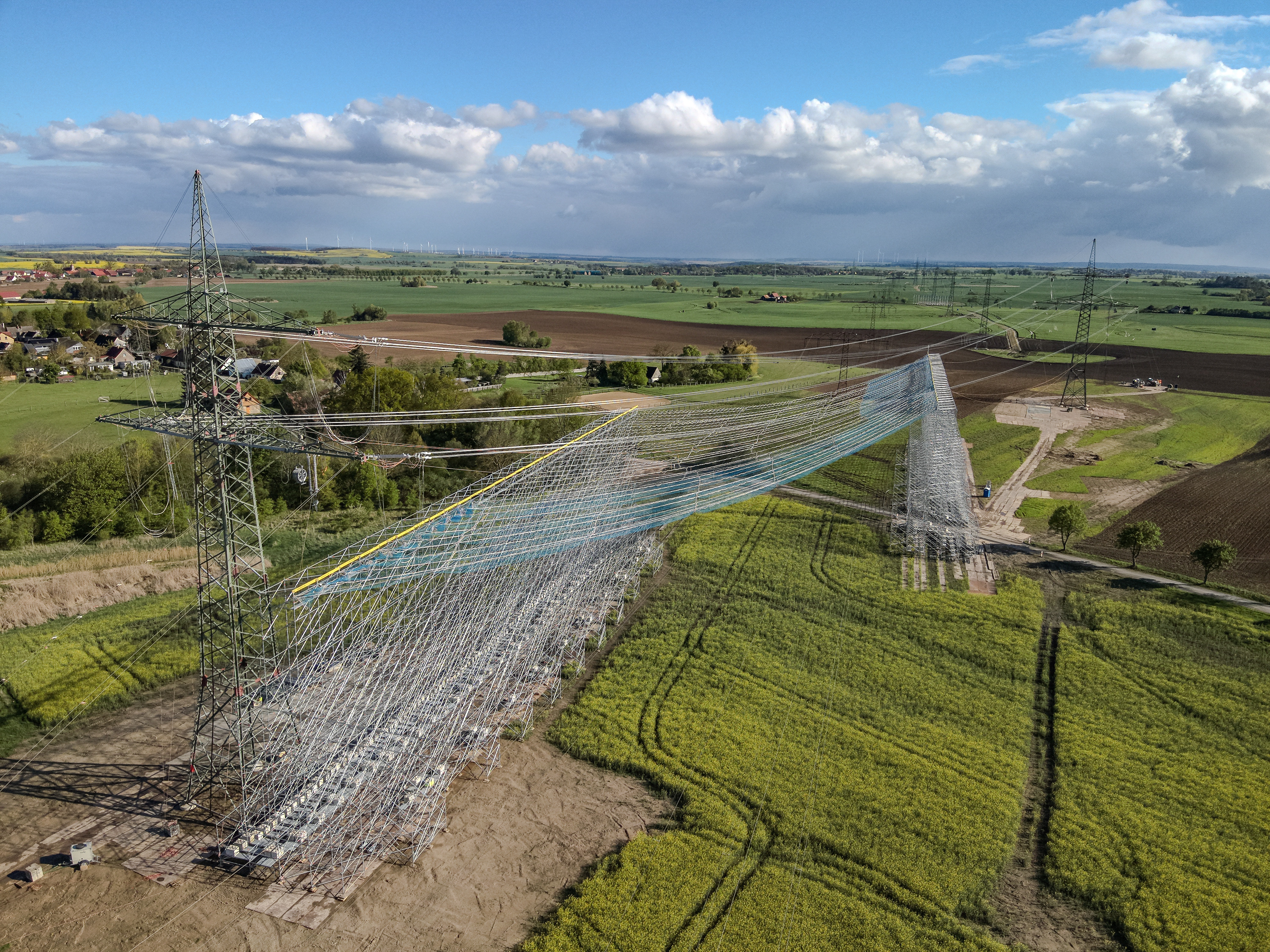 Sondergerüstbau Schutzgerüst an Freileitung Uckermark