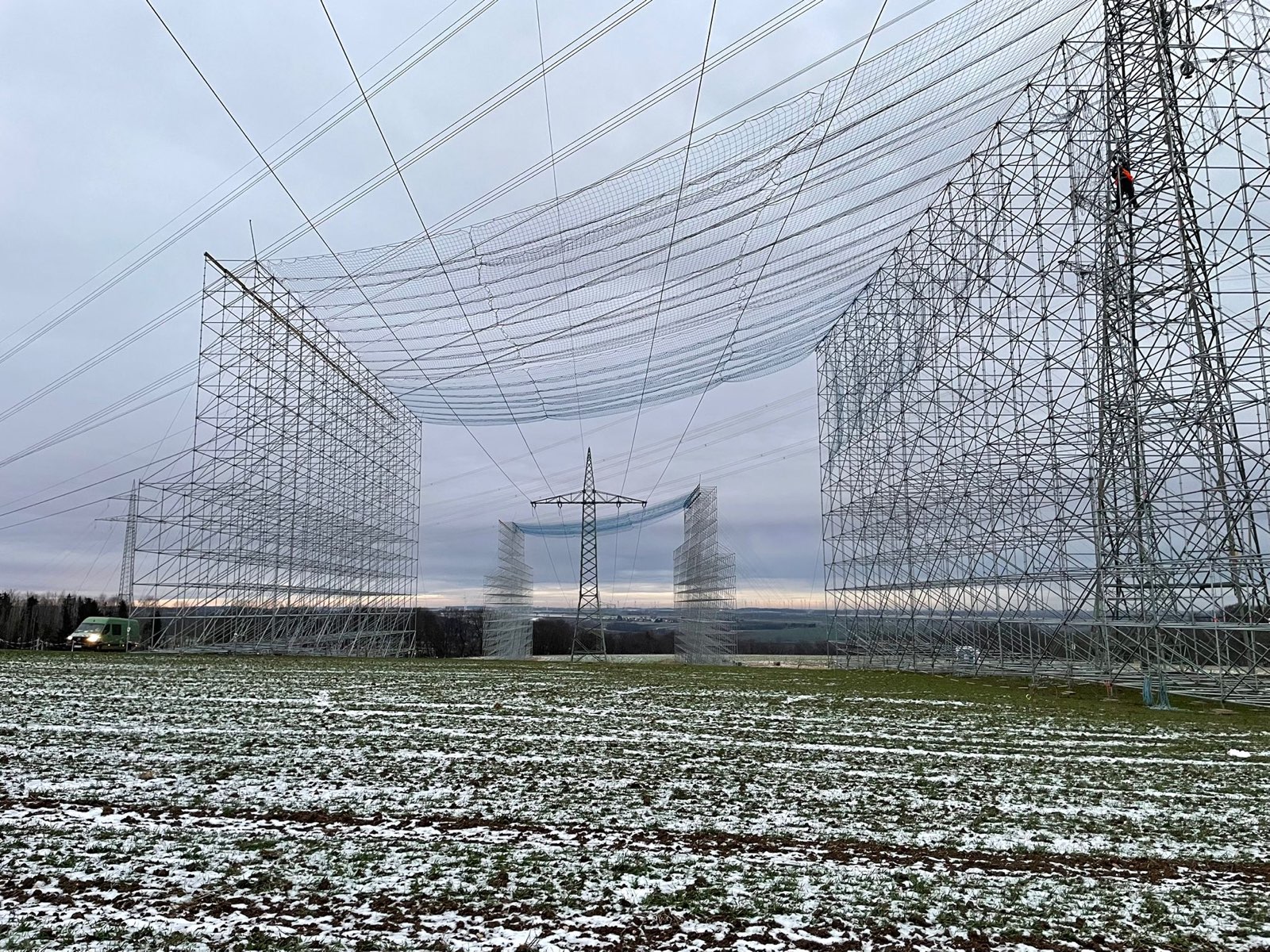 Schützgerüst Freileitungsbau Pulgar-Vieselbach 50Hertz