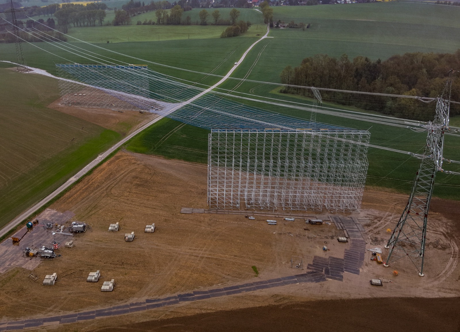 Schützgerüst Freileitungsbau Röhrsdorf 50Hertz